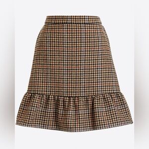 J.Crew Factory Mini Houndstooth Flounce Skirt